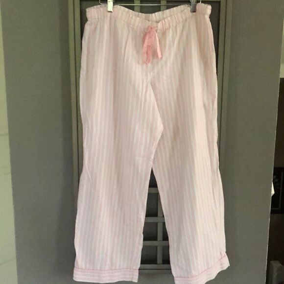 Victoria's Secret pink and white drawstring pajama pants size XL - Picture 1 of 5